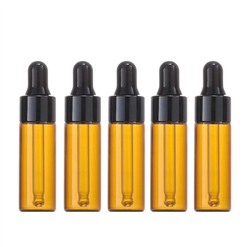 10 x 5ml AMBER GLASS DROPPER BOTTLES