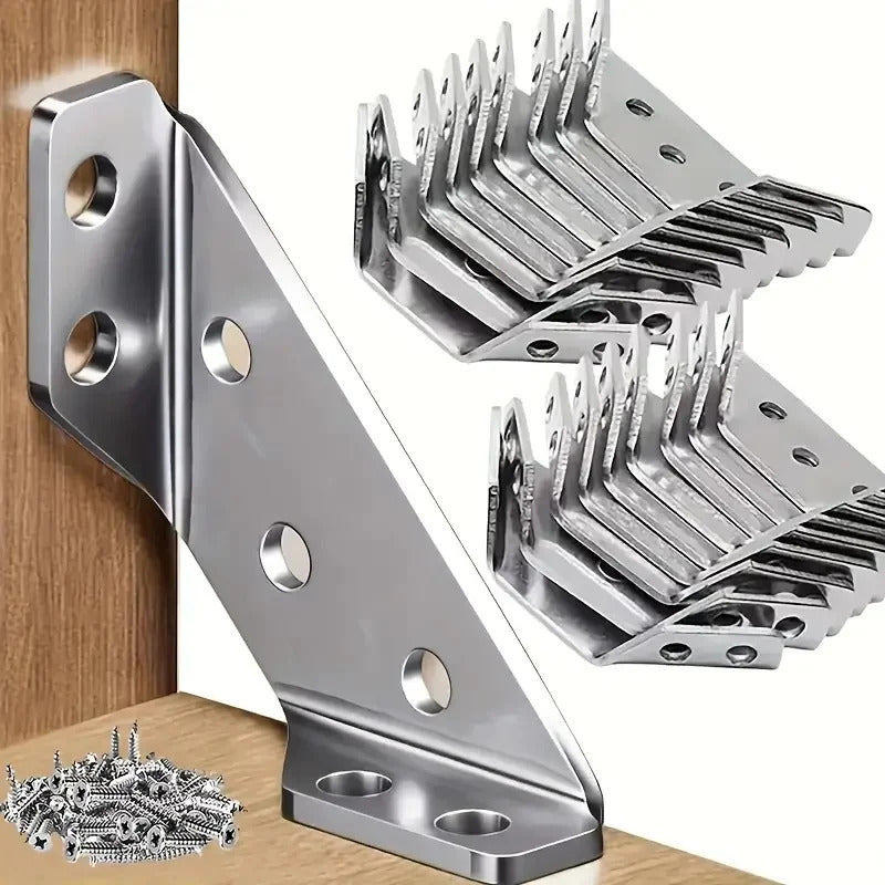 10 x METAL CORNER BRACE BRACKETS 90 DEGREE ANGLE JOINT FIXING 40 SCREWS