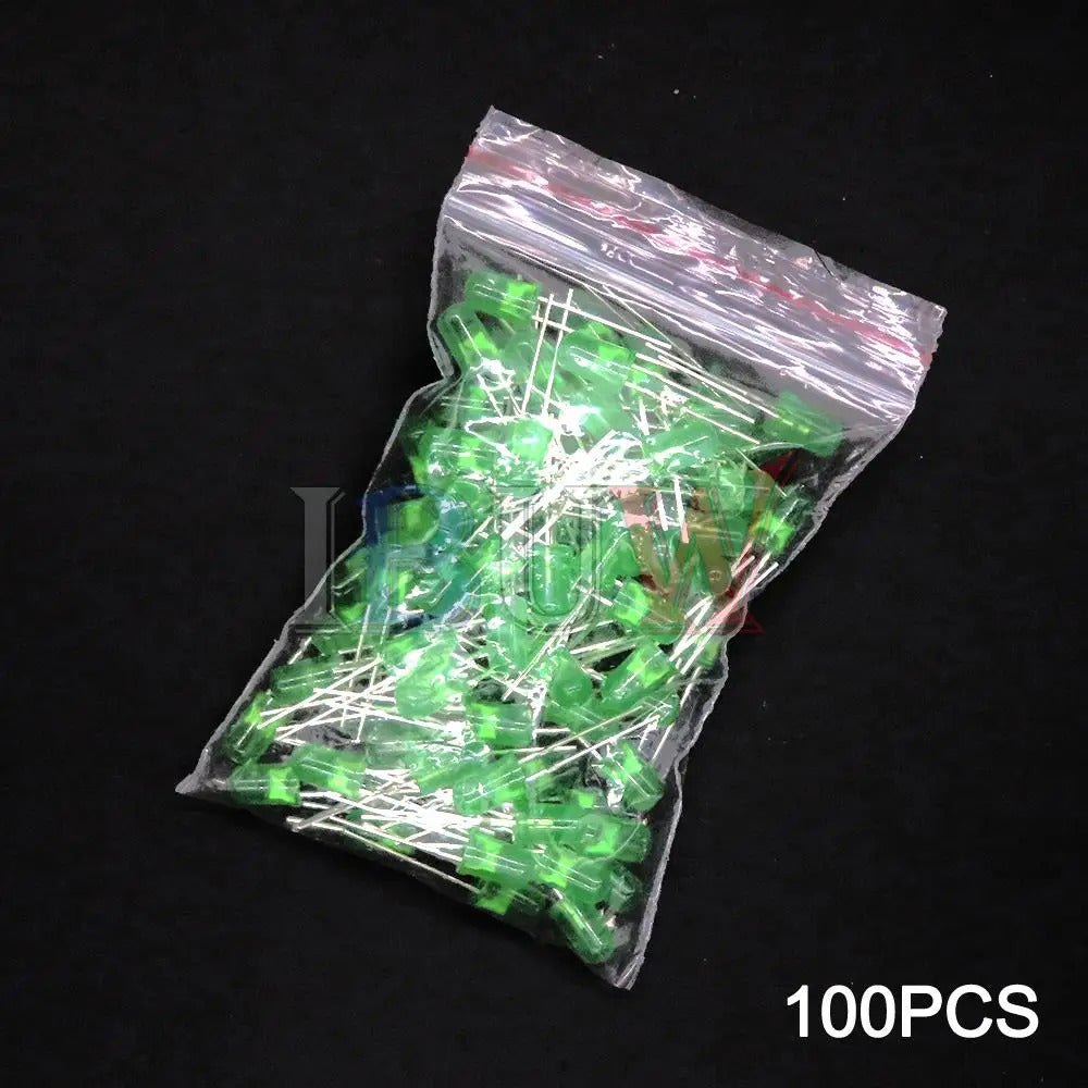 100 x 5mm LED DIODES RED GREEN BLUE YELLOW ORANGE MIXED