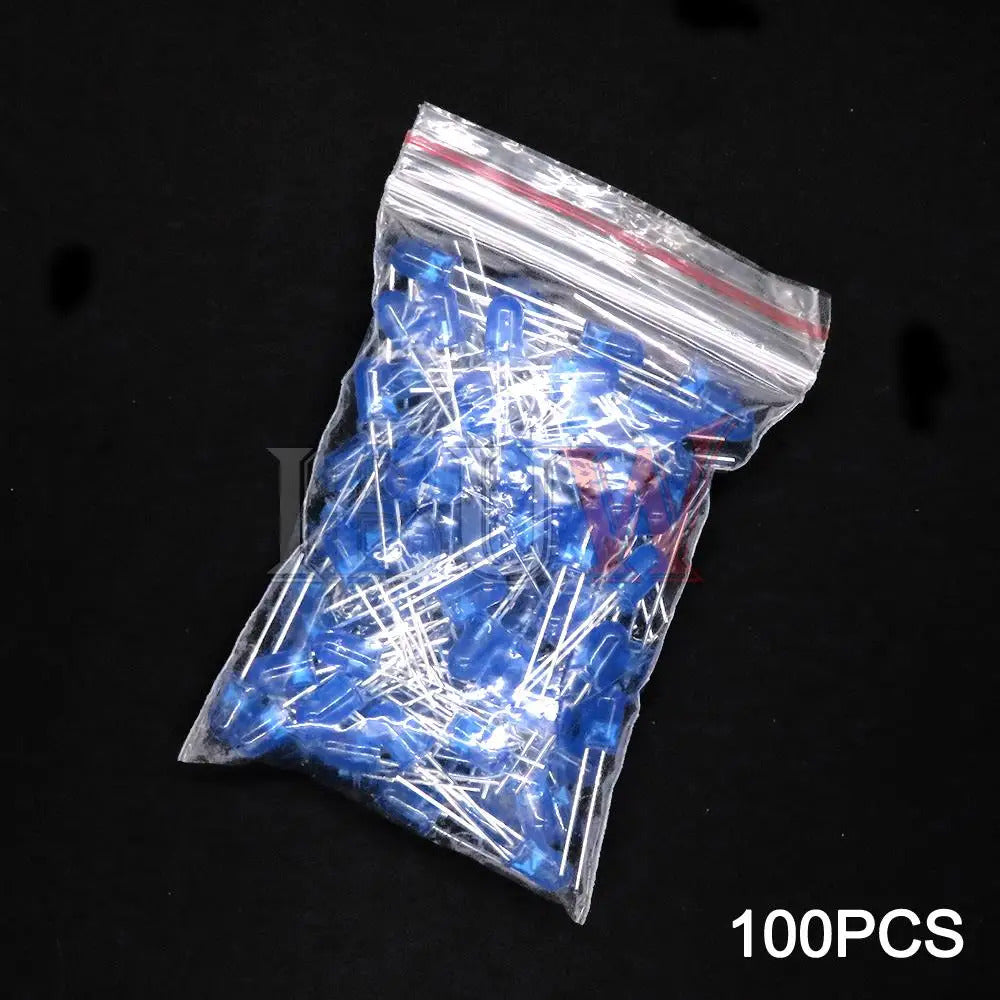 100 x 5mm LED DIODES RED GREEN BLUE YELLOW ORANGE MIXED