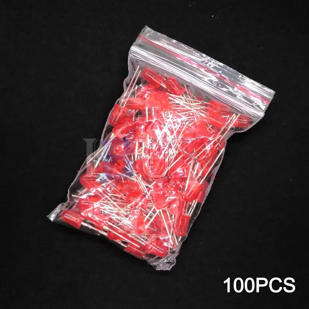 100 x 5mm LED DIODES RED GREEN BLUE YELLOW ORANGE MIXED