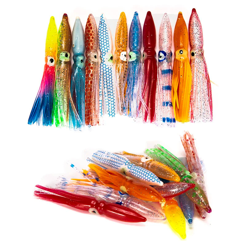 10 x SOFT SQUID FISHING LURES 8cm