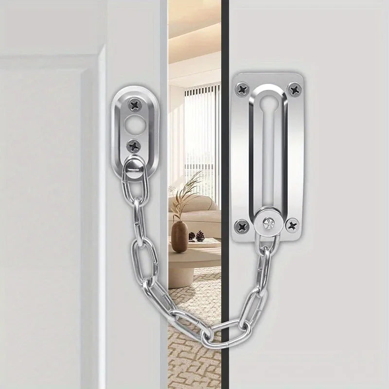 METAL SECURITY DOOR CHAIN LOCK SLIDING SAFETY GUARD LATCH HOME OFFICE