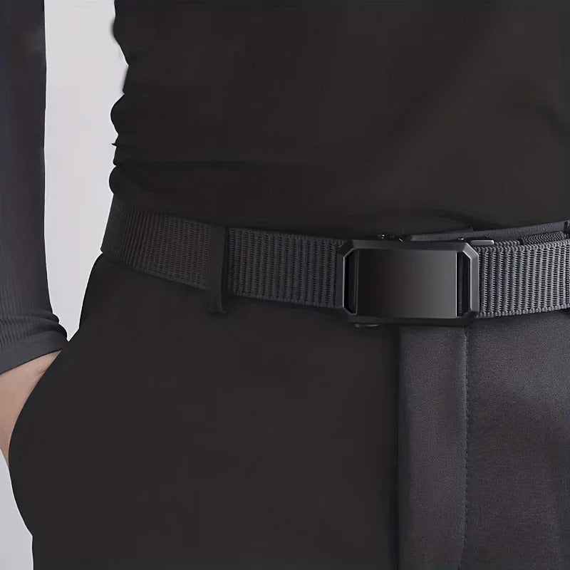 MEN'S CANVAS BELT 120CM TACTICAL MILITARY CASUAL AUTOMATIC BUCKLE WORK OUTDOOR