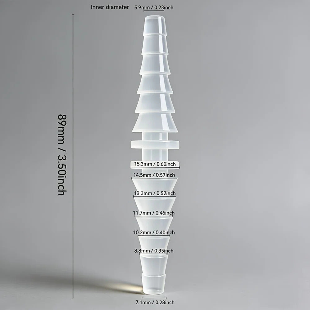 5 PACK 7.1mm - 15.3mm STEPPED BARB COUPLERS FOR FLEXIBLE PIPE