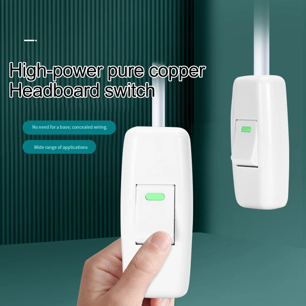 5 x WHITE INLINE CABLE LIGHT SWITCH 250V 10A