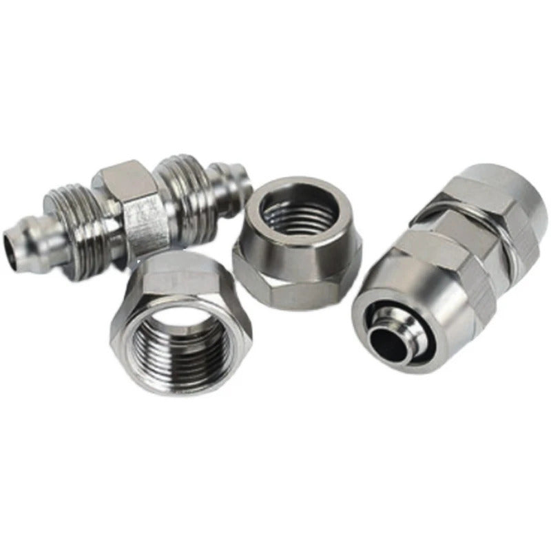 METAL 6mm x 6mm CO2 COUPLER LOCKING STRAIGHT CONNECTOR