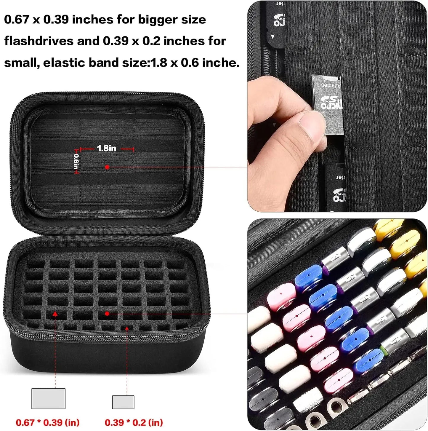 USB FLASH DRIVE HARD STORAGE CASE SD CARD