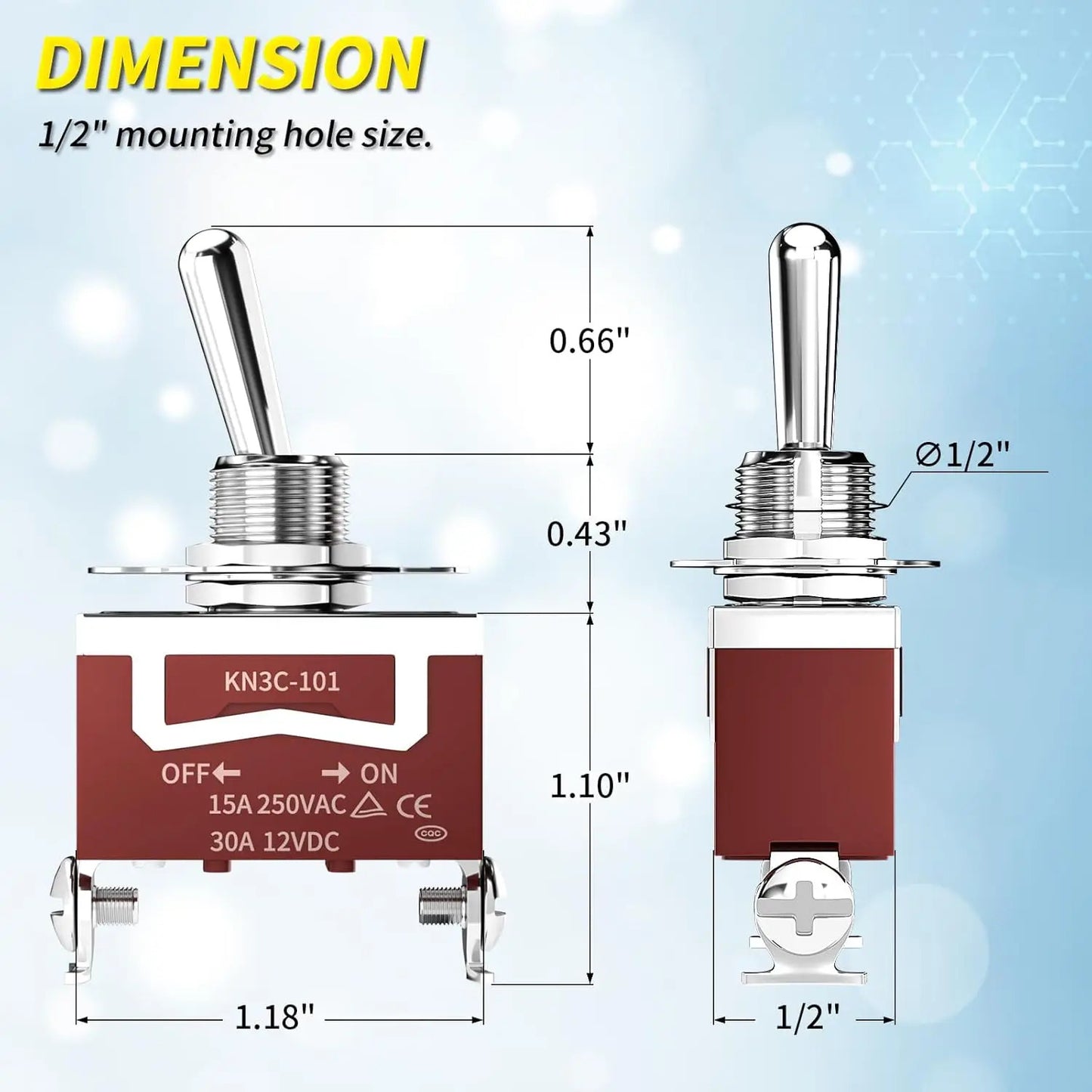 2 x ON OFF WATERPROOF MARINE TOGGLE SWITCH