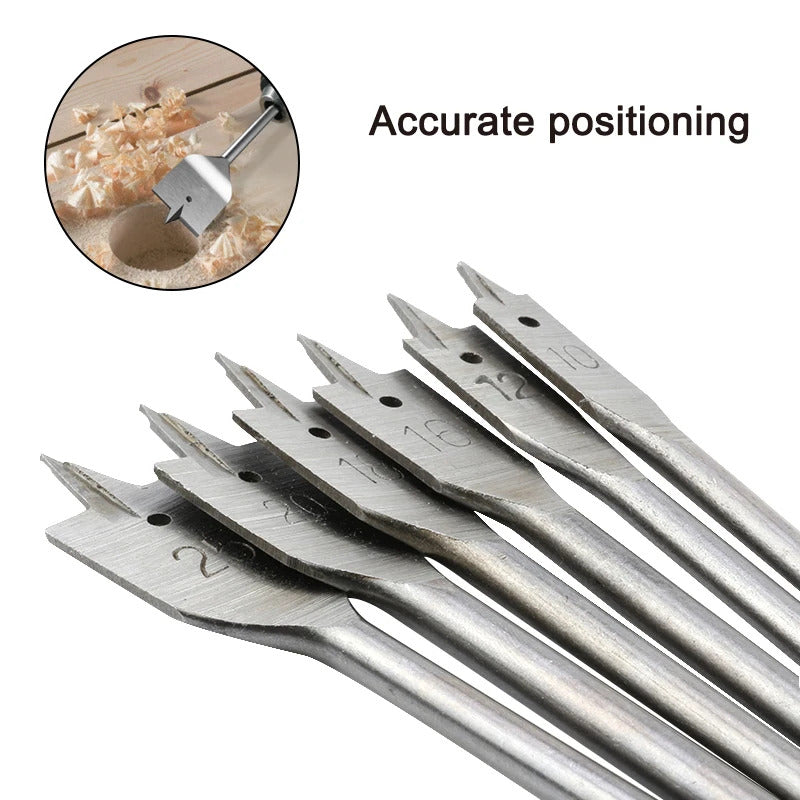 6 x FLAT WOOD DRILL BIT SET