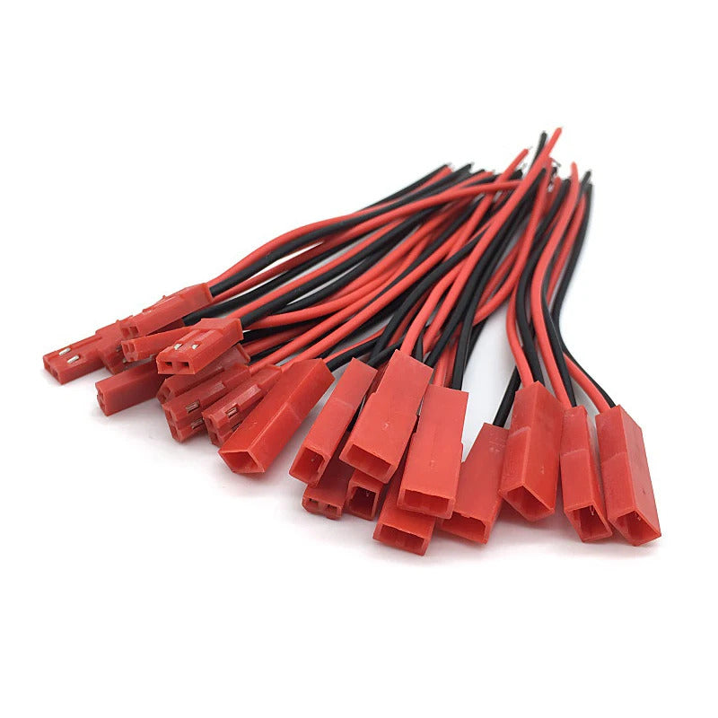 20 x MALE & FEMALE JST PLUG CABLE 2 PIN