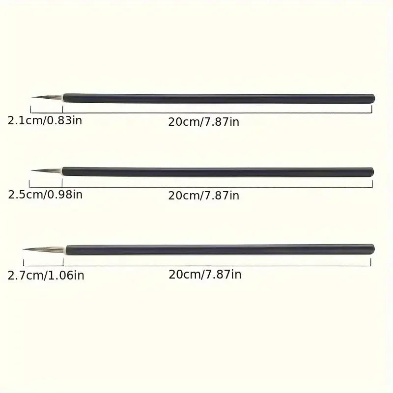 3 x CHINESE CALLIGRAPHY BRUSH SET