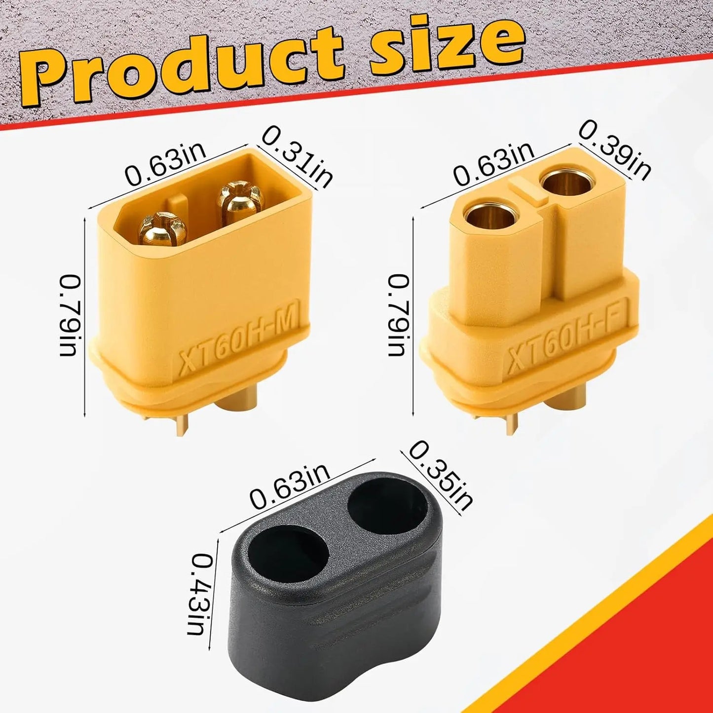 10 x PAIRS XT60H BULLET CONNECTORS WITH SHEATH