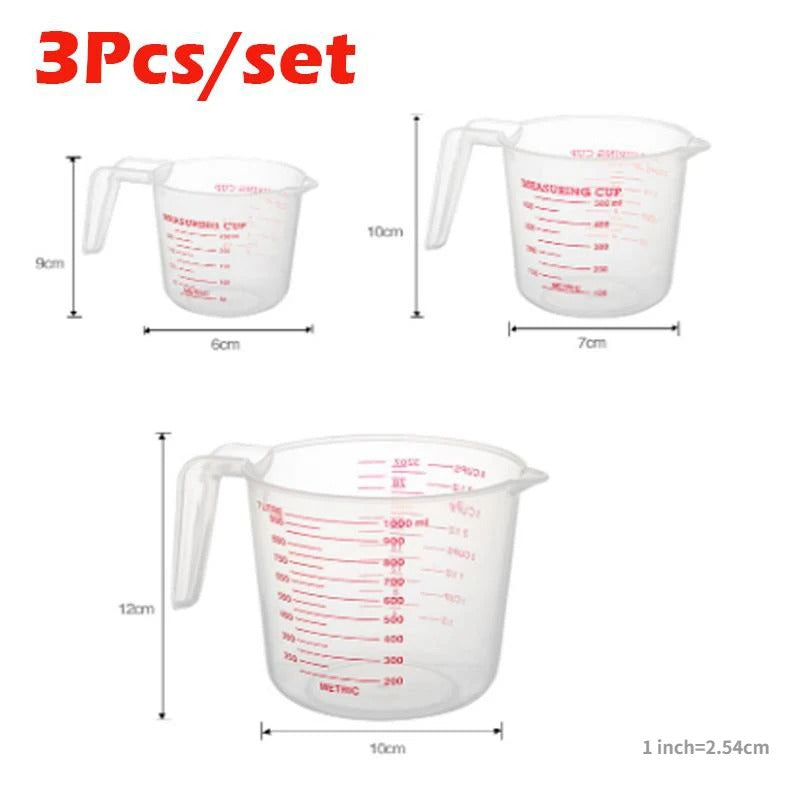 3 x MEASURING JUG SET 250ml 500ml 1000ml