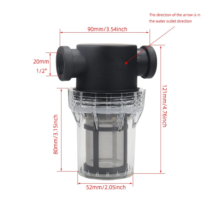 1/2" 3/4" 1" INLINE FILTER HOUSING 80 MESH STAINLESS STEEL FILTER