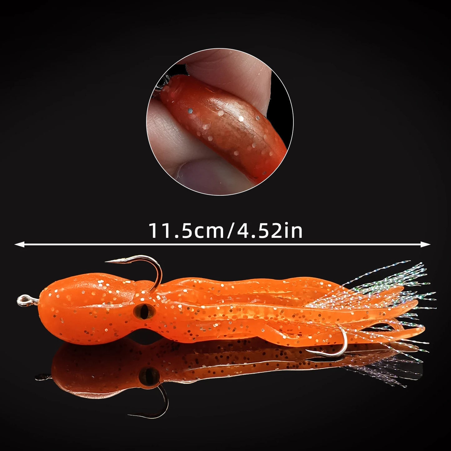 3 x SQUID FISHING LURES 11.5cm 22g SINKING BAIT