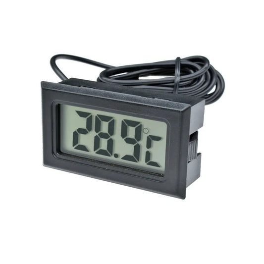 LCD RECESSED HYGROMETER WITH PROBE - BLACK or WHITE