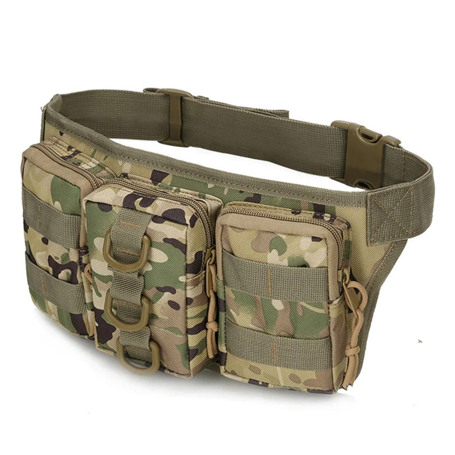 TACTICAL WAIST BAG HUNTING MOLLE POUCH TRIPLE POCKET OUTDOOR CAMPING CYCLING