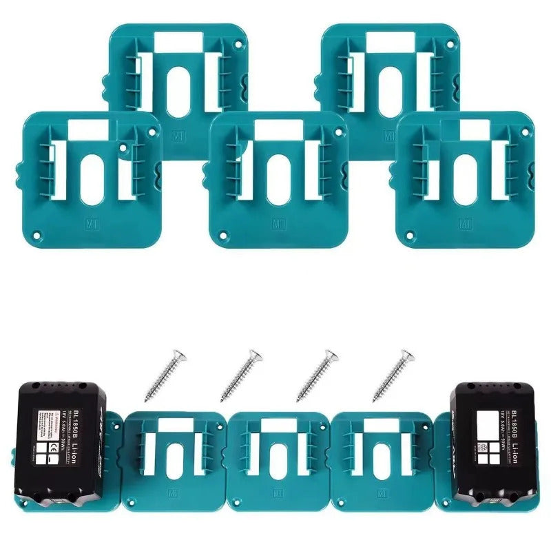 5 x MAKITA 18V BATTERY WALL MOUNT HOLDERS