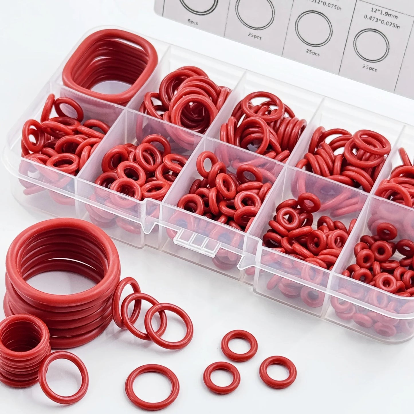 351 x SILICONE O-RING SET - 10 SIZES
