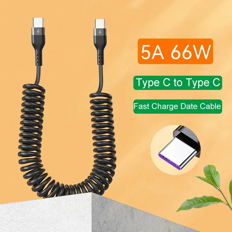 USB TYPE A - C OR C - C SPRING WIRE CHARGER 1M