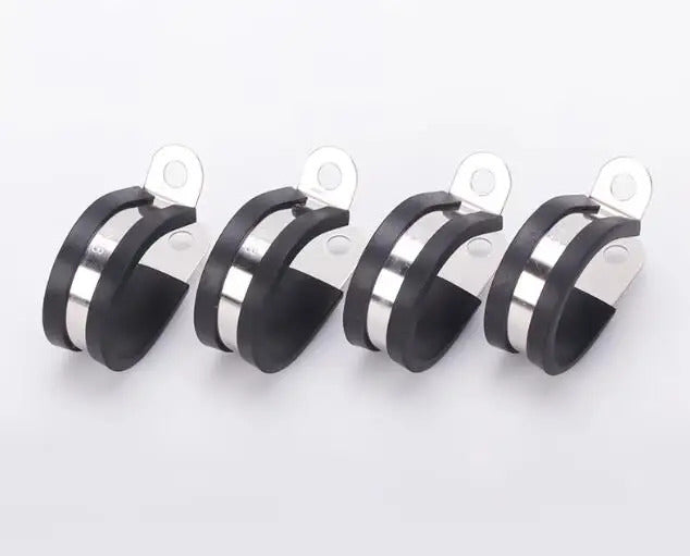 STAINLESS STEEL & RUBBER HOSE PIPE CABLE CLIPS 6 - 40mm