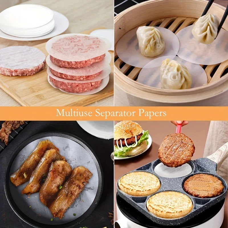 100 x NON STICK BURGER PATTY SEPERATOR SHEETS 13cm
