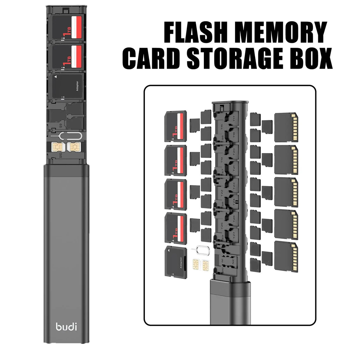 30 SLOT MULTIFUNCTION STORAGE CASE SD CARD NANO SIM & TF