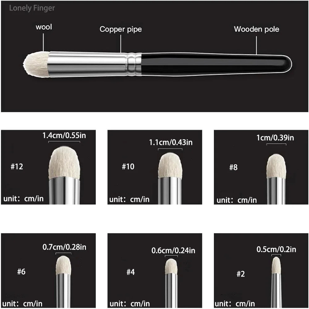 6 x DRY PAINT BRUSH SET, ROUND ENDS