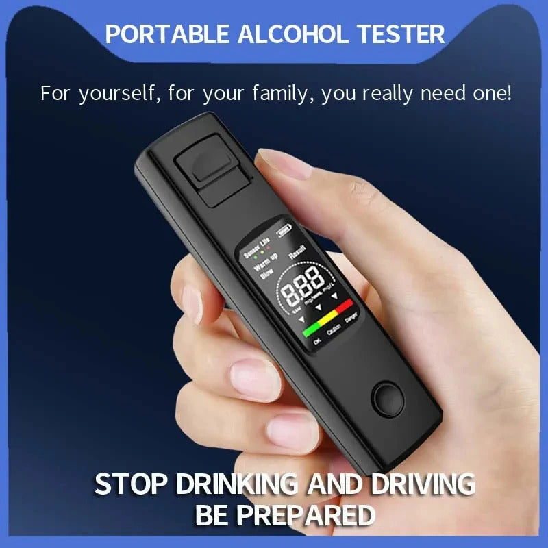 PORTABLE ALCOHOL TESTER HIGH SENSITIVITY BREATHALYZER
