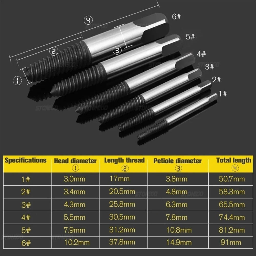 5 x SCREW EXTRACTOR SET