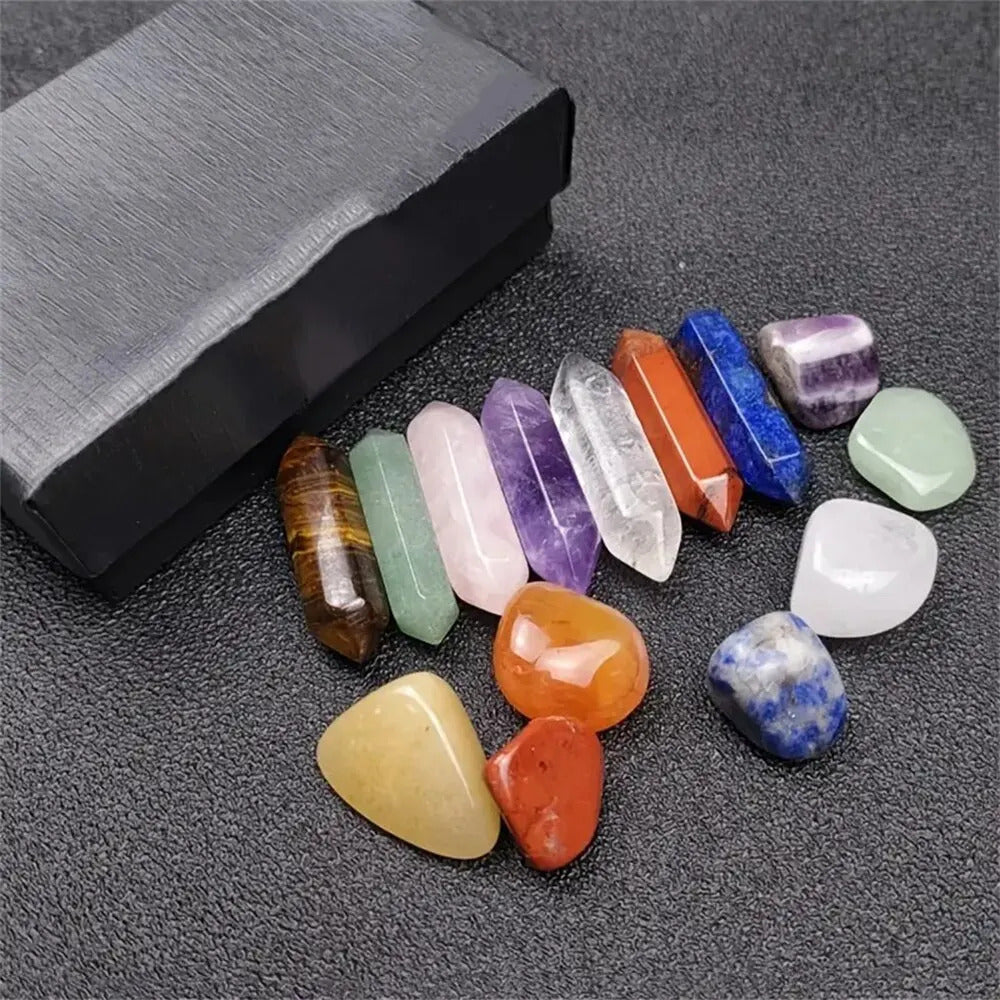 14 x NATURAL STONE CHAKRA CRYSTALS