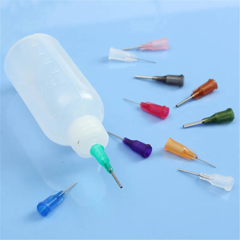 50ml TRANSPARENT GLUE BOTTLE WITH NEEDLE TIPS