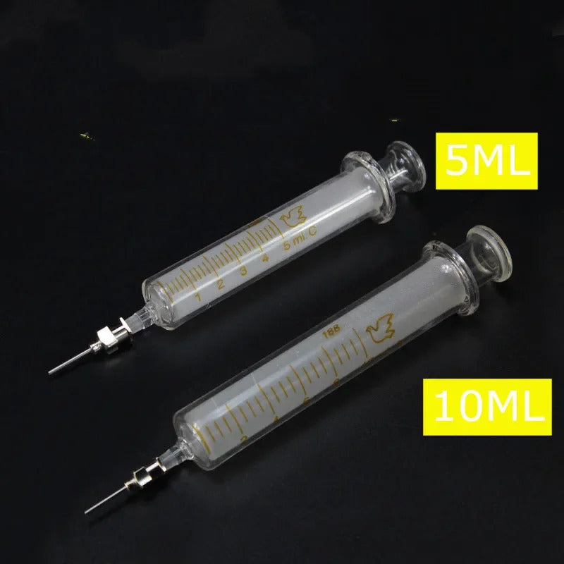 5ml & 10ml GLASS SYRINGE SET WITH 14 DISPENSING ENDS