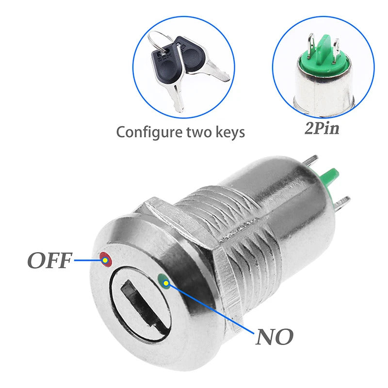 12mm ELECTRONIC KEY SWITCH 2 KEYS
