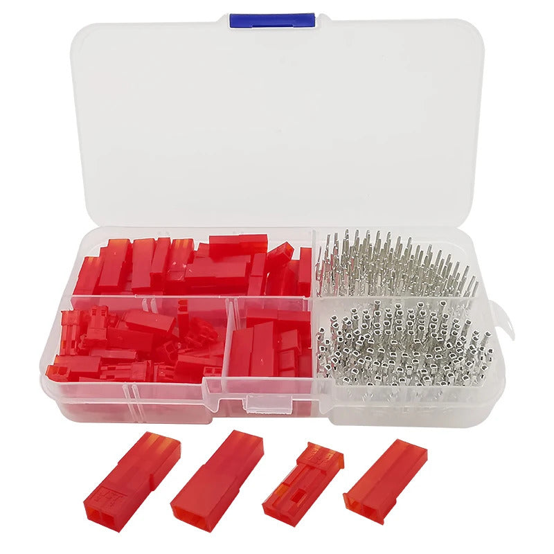 300 x JST 2.54mm CONNECTORS MALE & FEMALE 2 PIN TERMINALS