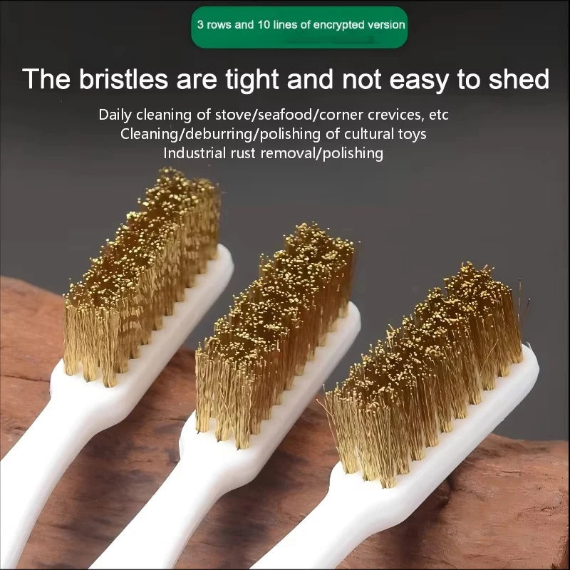 5 x BRASS WIRE MINI CLEANING BRUSH RUST PAINT REMOVAL METAL POLISHING