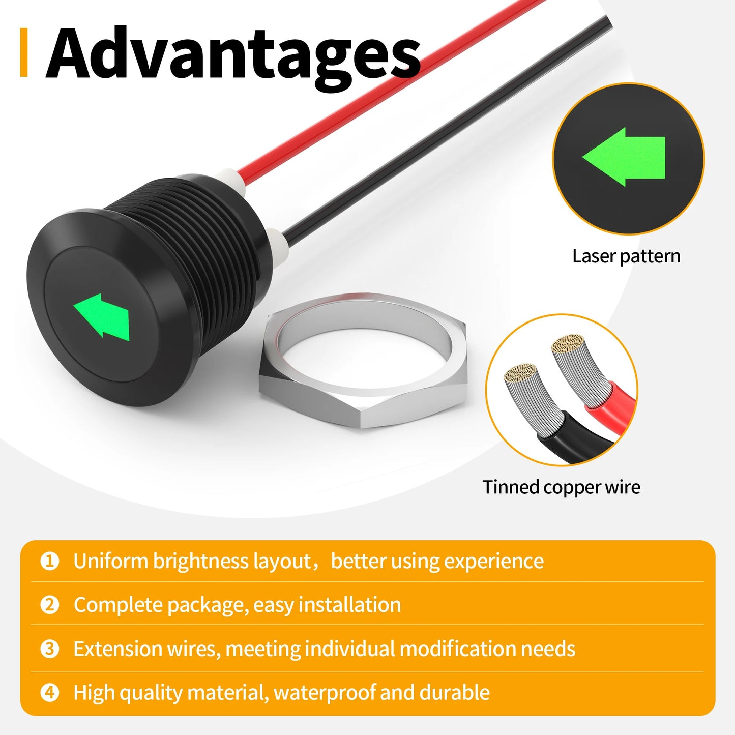 2 x 12mm LED INDICATOR ARROW LIGHTS 12V