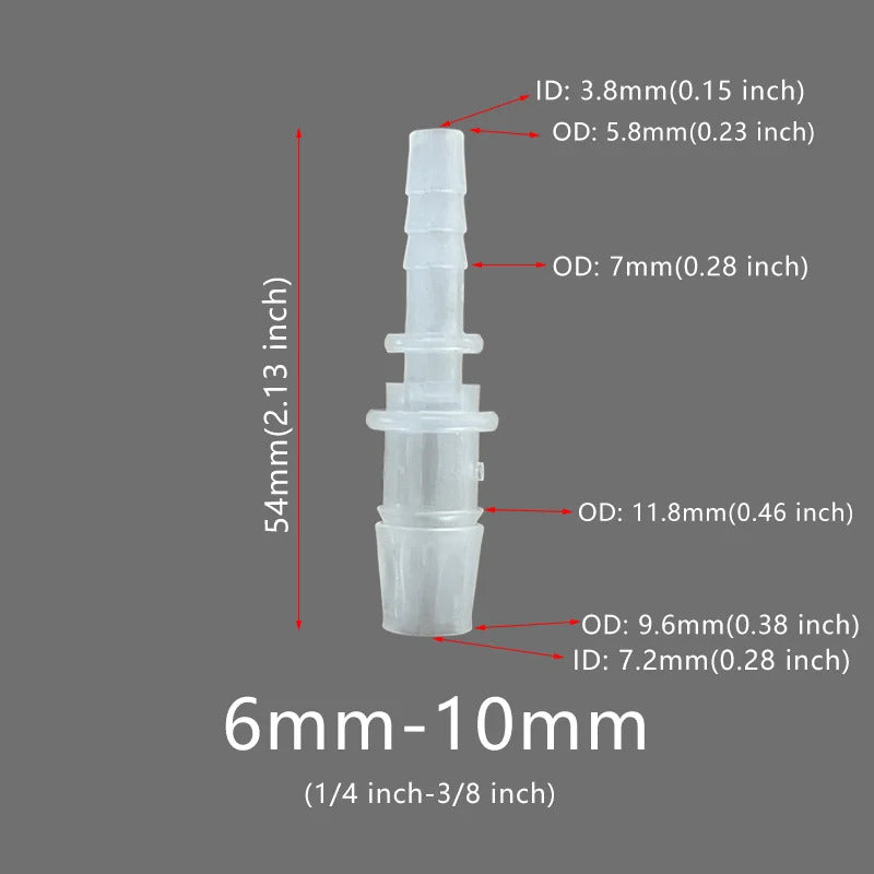 6 8 10 12 16 20 25mm REDUCING BARB CONNECTOR