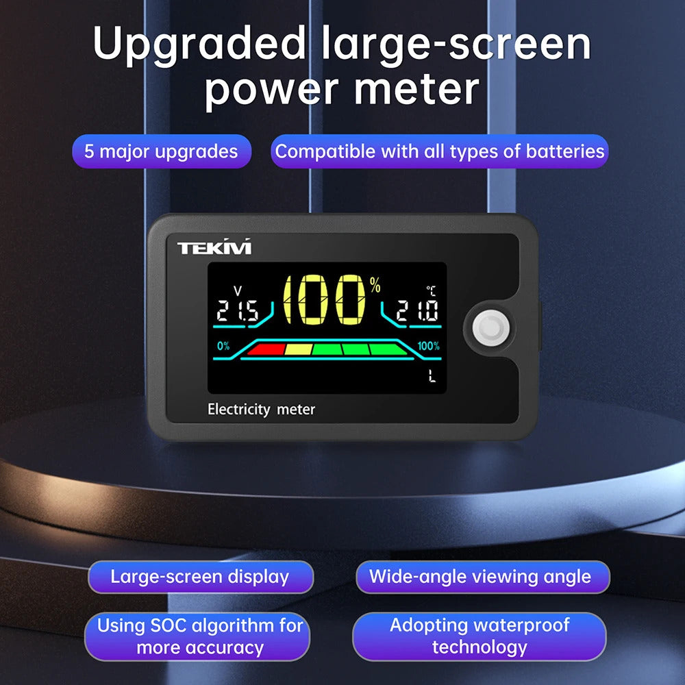 WATERPROOF DIGITAL VOLTAGE METER DC 8-100V LCD DISPLAY BATTERY LEVEL INDICATOR