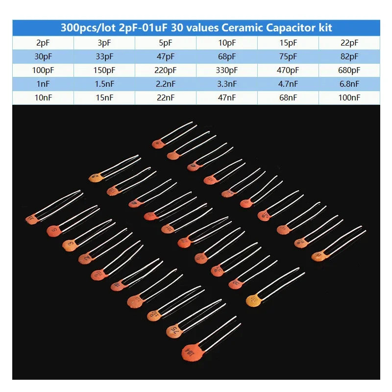 960 x CERAMIC CAPACITOR SET 2pF-0.1uF