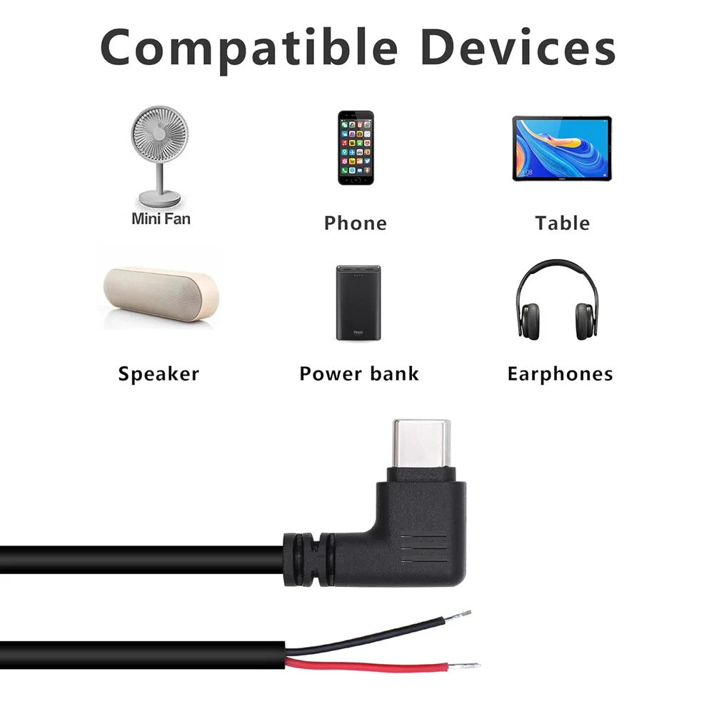 5 x USB TYPE C PRE WIRED 90 DEGREE 2 PIN