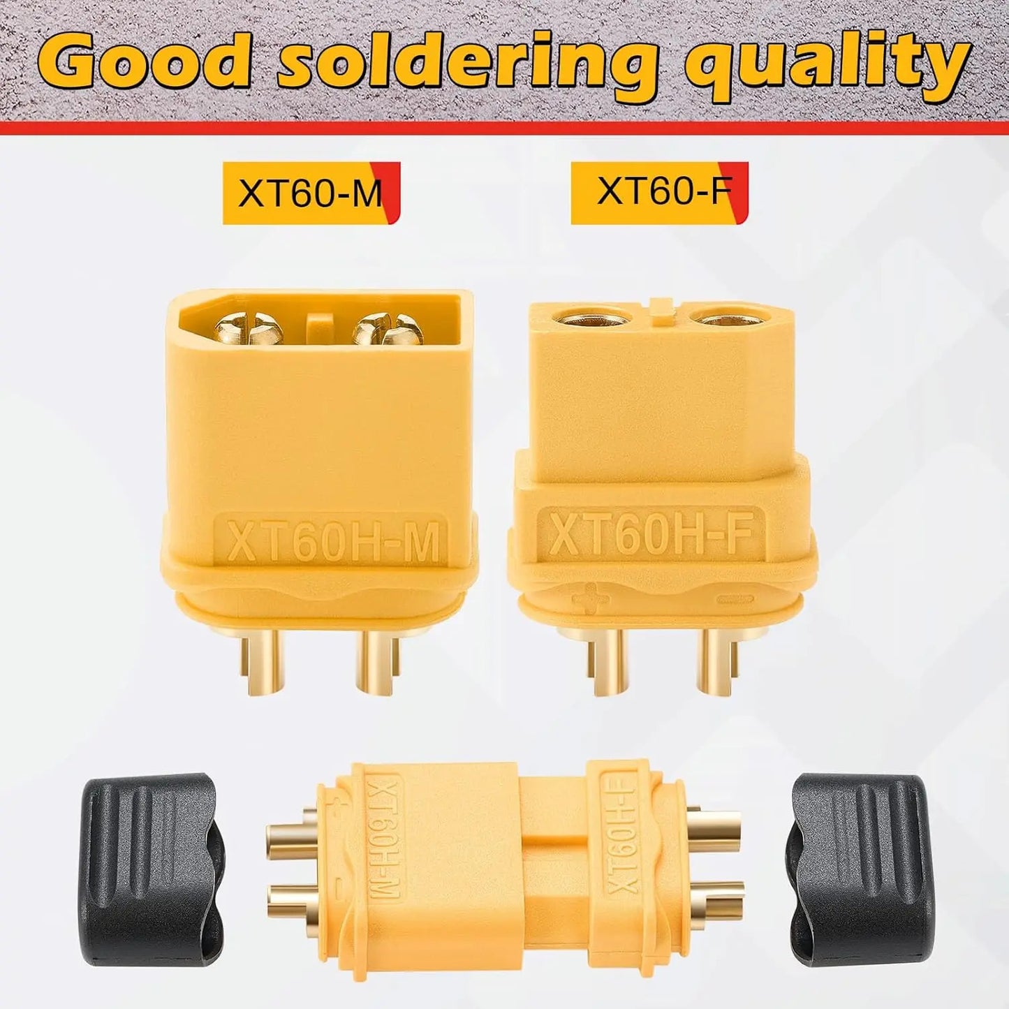 10 x PAIRS XT60H BULLET CONNECTORS WITH SHEATH