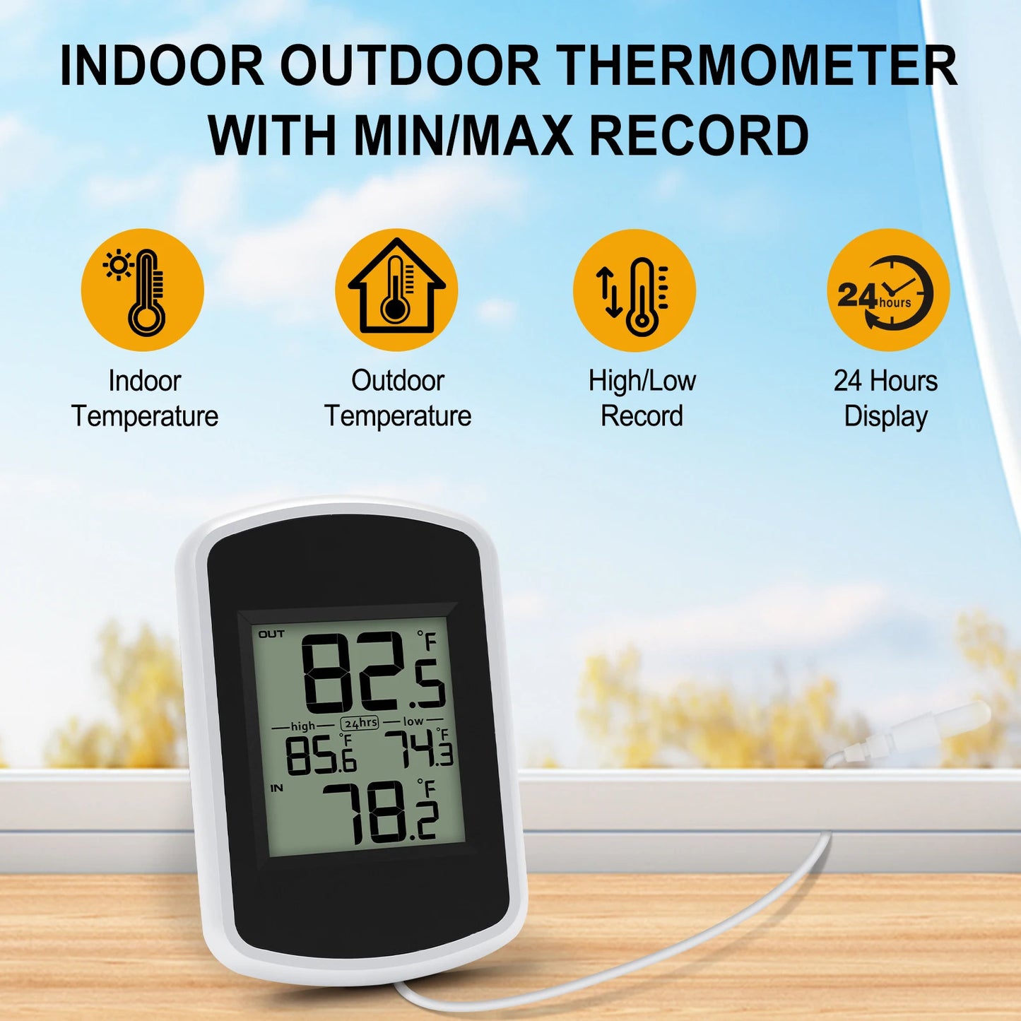 BIG SCREEN DIGITAL POND / AQUARIUM DUAL TEMPERATURE MONITOR, THERMOMETER.