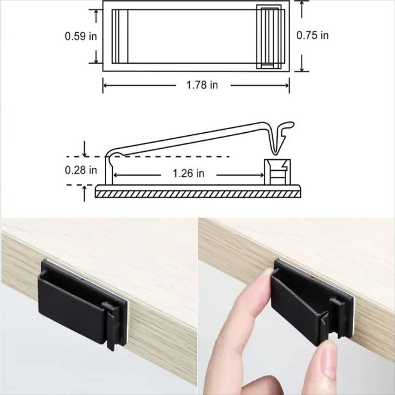 10 x SELF ADHESIVE CABLE TIDY CLIPS
