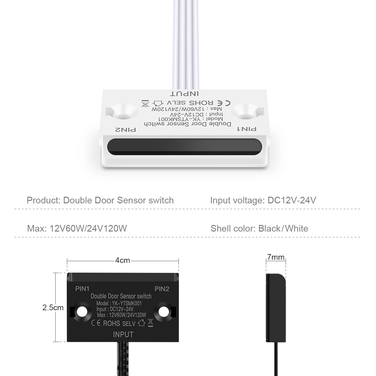 DOUBLE DOOR SENSOR SWITCH IR 12-24V DC