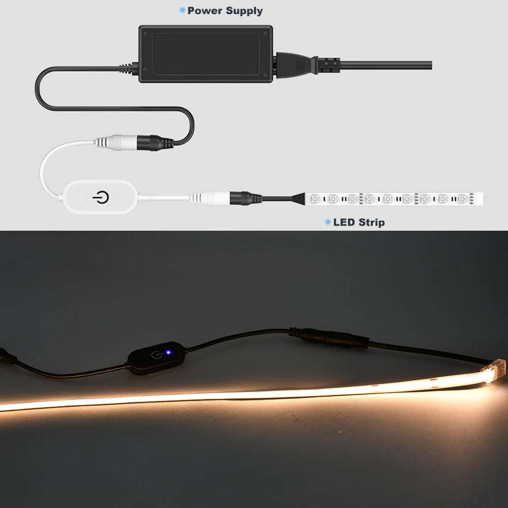DC12V 5V 3A LED STRIP LIGHT INLINE TOUCH SWITCH & DIMMER