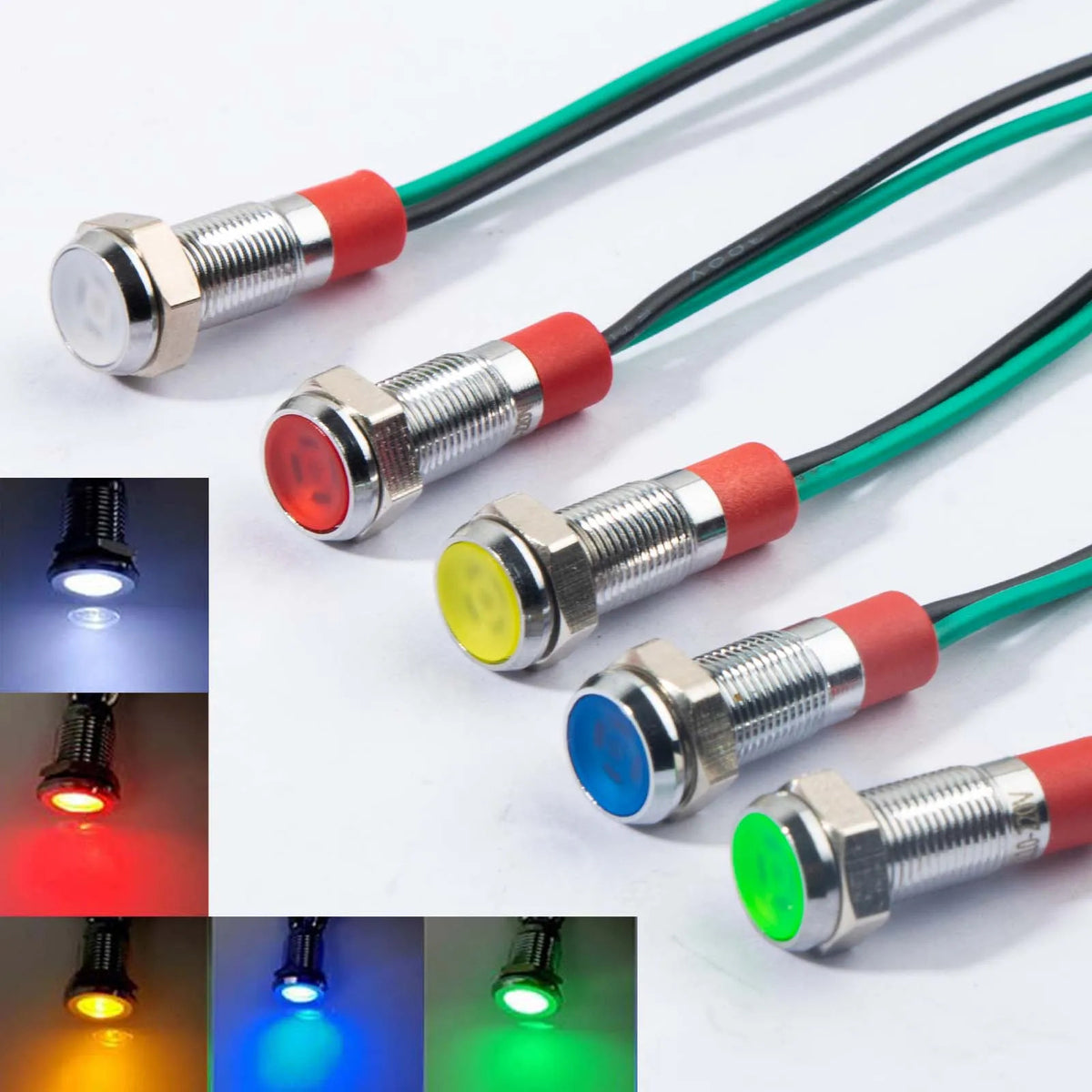5PC 6MM LED METAL INDICATOR LIGHTS 12V 24V 110V 220V WATERPROOF PANEL LAMP
