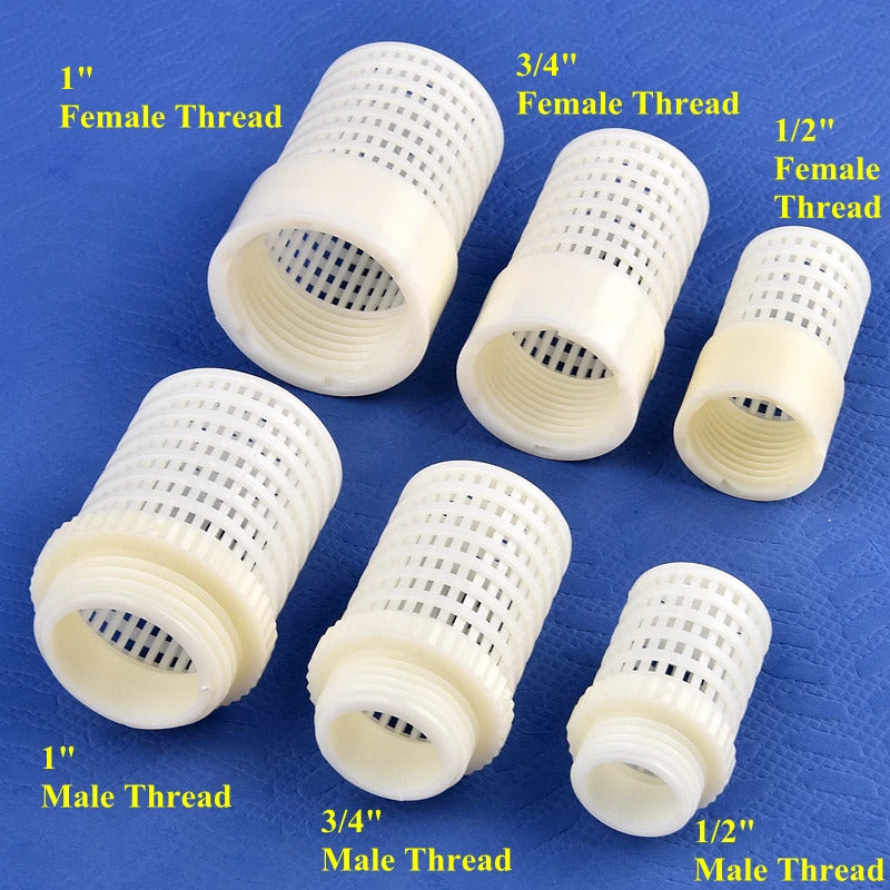 AQUARIUM / POND STAINLESS STEEL PLASTIC OUTFLOW STRAINER 1/2" 3/4" 1"
