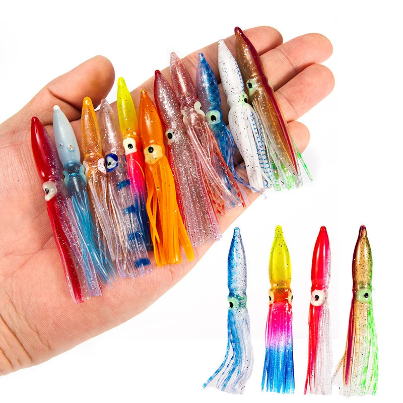 10 x SOFT SQUID FISHING LURES 8cm